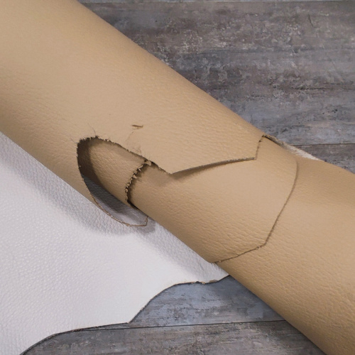 Кожа Флотер двухсторонний 1,8-2,0 Бежевый/Молочный Италия фото 5