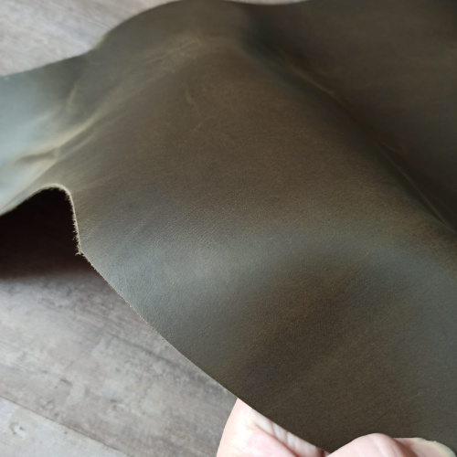 Кожа Крейзи Хорс 1,4-1,6 мм Олива Италия фото 4