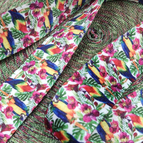 Лента ременная стропа 38 мм Попугаи п/э  LRP_38POP - фото товара фото 4