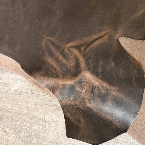 Кожа Пола 1,2-1,4 мм растит. дубл. Коричневый Италия фото 5