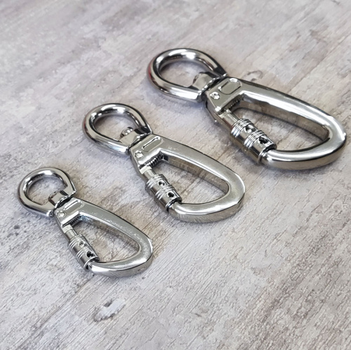 Карабин для поводка 12-21 мм поворотный с замком фото 2