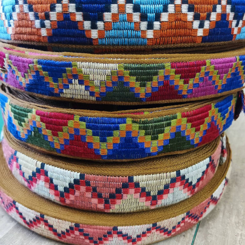 Лента текстильная 30-38 мм Вышивка Пиксели 