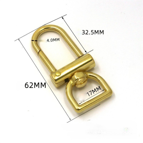 Карабин 17 мм поворотный Латунь   FDG-17 - фото товара фото 3