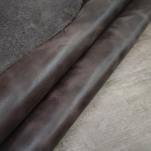 Кожа Пулл-Ап 1,4-1,6 мм серо-коричневый фото 3