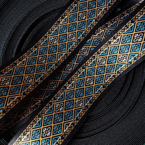 Лента ременная стропа 50 мм Синие ромбы  LH0081 - фото товара