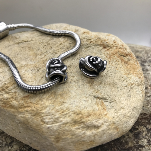 Бусина 6 мм для браслетов Роза Сталь  BR-B841 - фото товара