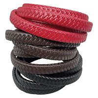 Шнур кожаный плоский плетеный 8х4 мм 20 см