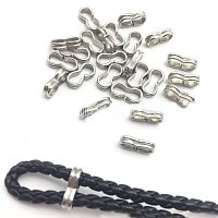 Бусина 4 мм на два шнура Сталь B50  - купить для кожевенного хобби