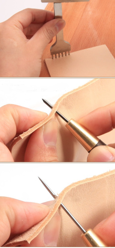 Шило ромбовидное 3 размера, ручка из твердых пород дерева фото 4