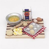 Кулинарный набор на доске Миниатюра 1:12  - купить для кожевенного хобби