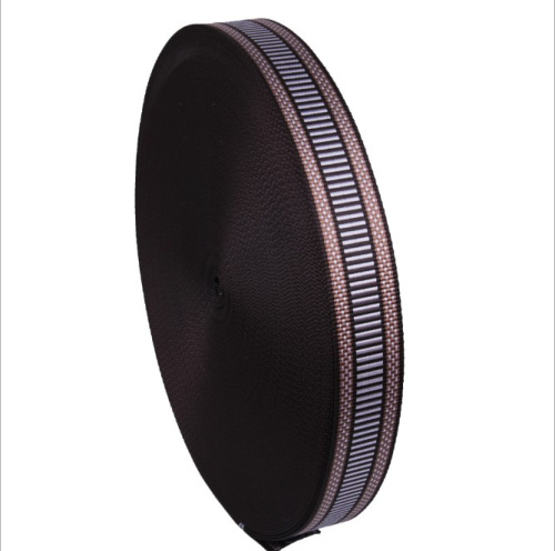 Лента ременная 32 мм Коричневая с орнаментом пэ  LM1793 - фото товара фото 3