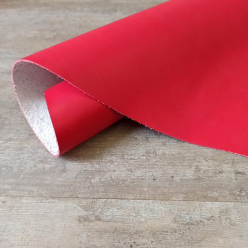 Кожа теленок 1,2 мм хром. дубл. Красный Италия фото 2