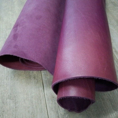 УЦЕНКА! Кожа КРС 1,8-2,0 мм раст. дубл. Пурпурный Италия фото 4