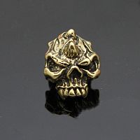 Кончо для кожаных изделий 13 мм Череп малый латунь  - купить для кожевенного хобби