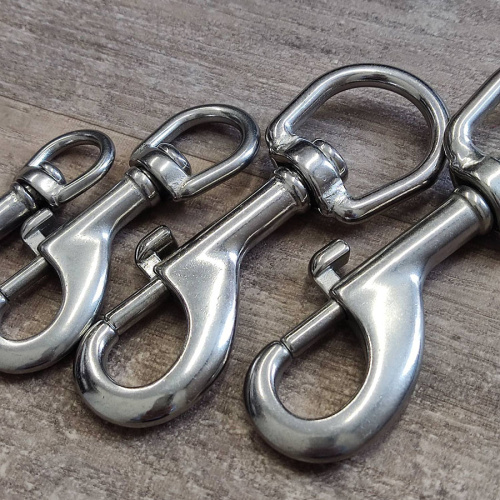 Карабин для поводка 12-34 мм поворотный Сталь фото 2