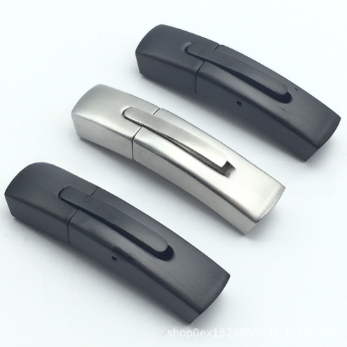 Замок 8х5 мм для плоских браслетов Сталь, с кнопкой Замок 8х5 мм для плоских браслетов Сталь, с кнопкой