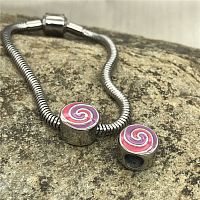 Бусина 5 мм для браслетов Спираль Сталь   - купить для кожевенного хобби