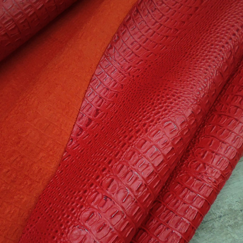 Кожа Кайман 1,2-1,6 мм Красный фото 4