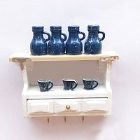 Полка кухонная с кувшинами для кукол Миниатюра 1:12  - купить для кожевенного хобби