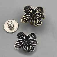 Кончо для кожаных изделий 12 мм Цветок орхидеи Латунь