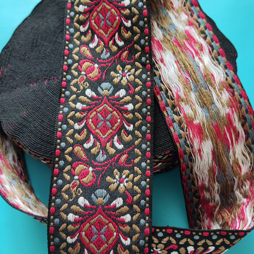 Лента текстильная 50 мм Вышивка Ассорти фото 3