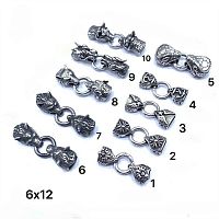 Концевик 12х6 мм для браслетов,  с кольцом. Сталь 