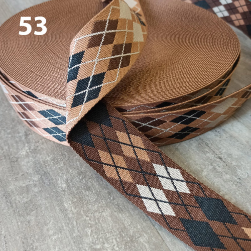 Лента ременная стропа 50 мм Британские ромбы Двусторонняя фото 8