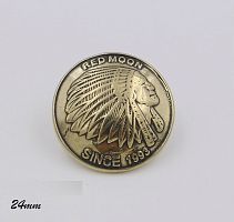 Кончо для кожаных изделий 24 мм Индеец Латунь арт.4542/32  - купить для кожевенного хобби