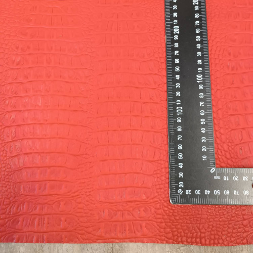 Кожа Кайман 1,2-1,6 мм Красный матовый фото 2