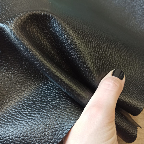 Кожа КРС 1.8-2.2 мм спилок с покр. Каньон Черный фото 3