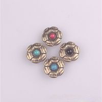 Кончо для кожаных изделий 27 мм Шестилистник с декоративными вставками