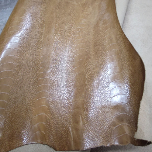 Кожа КРС 1,0 мм с тиснением Страус светлый фото 3 Кожа КРС 1,0 мм с тиснением Страус светлый фото 3