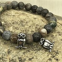 Бусина 2 мм для браслетов Сова Сталь   - купить для кожевенного хобби