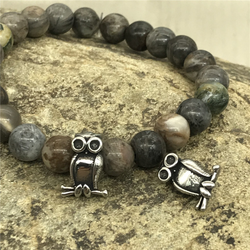 Бусина 2 мм для браслетов Сова Сталь   BR-B838 - фото товара