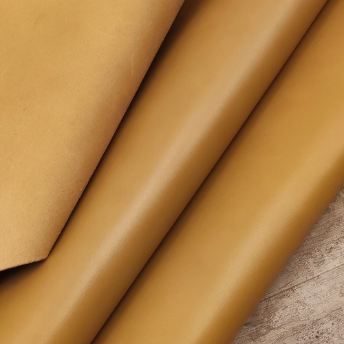 Кожа КРС 1,4-1,6 мм с покр. Карри золотистый Италия фото 3
