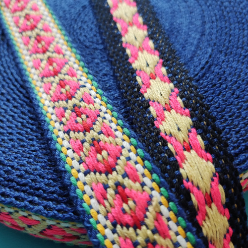 Лента текстильная 22-25 мм Вышивка Ассорти фото 5