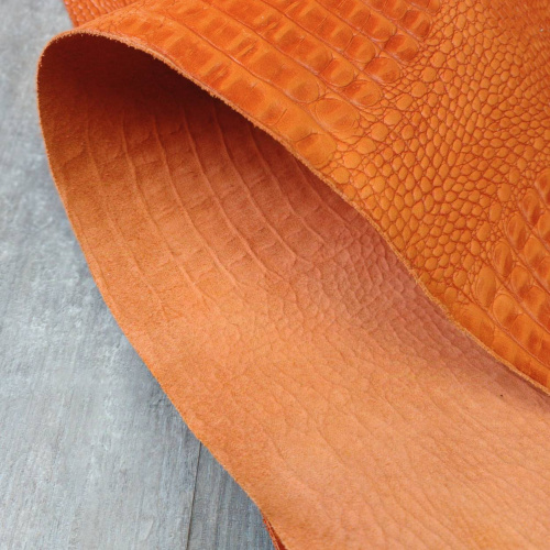Кожа Кайман 1,2-1,4 мм Оранжевый фото 2