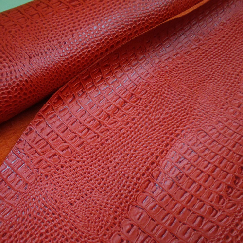 Кожа Кайман 1,2-1,6 мм Красный фото 3