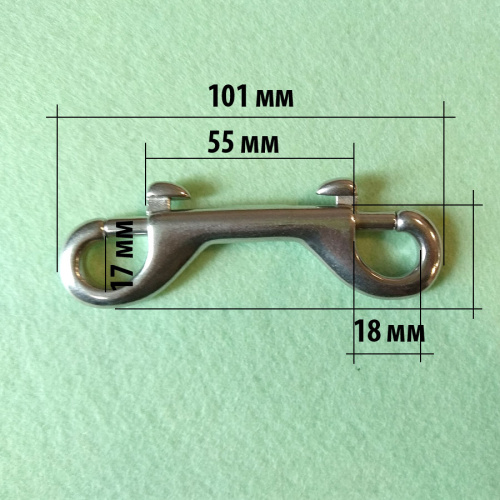Карабин металлический двухсторонний 9-11,5 см Сталь фото 2