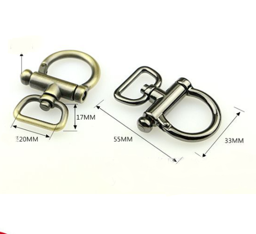 Карабин металлический 20 мм поворотный с пружинкой фото 2