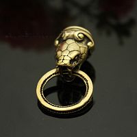 Кончо для кожаных изделий 11 мм Голова змеи с кольцом латунь  - купить для кожевенного хобби