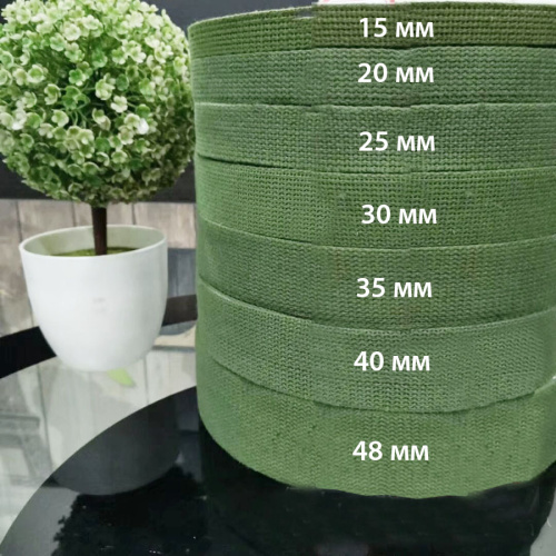 Лента ременная стропа 15-48 мм толщ. 2 мм хб Хаки фото 5