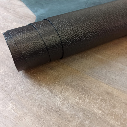 Кожа КРС 1.8-2.2 мм спилок с покр. Каньон Черный фото 4