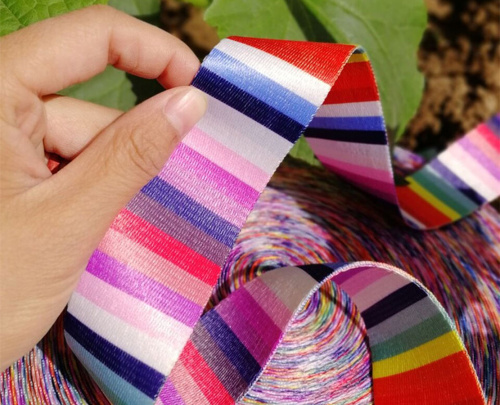 Лента ременная 38 мм Цветная полоска п/э фото 7