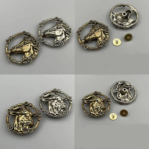 Кончо для кожаных изделий 30 мм Зодиак Животные Латунь фото 3