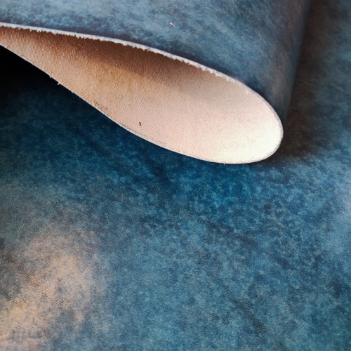 Кожа вороток 1,8-2,0 мм комб. дубл. Гранж Сапфир Белоруссия