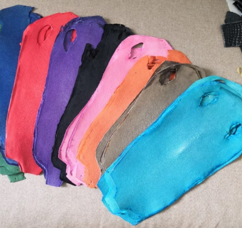 Кожа ската натуральная 10х30 см шлифованная