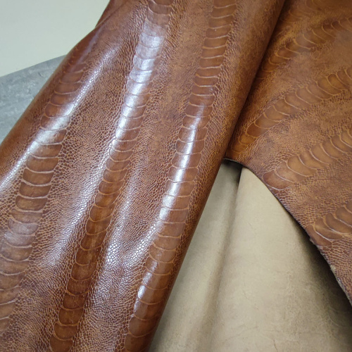 Кожа КРС 1,2 мм с тиснением Страус темный фото 2 Кожа КРС 1,2 мм с тиснением Страус темный фото 2