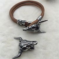 Концевик на два шнура 10х5 мм Череп Буйвола Сталь   - купить для кожевенного хобби