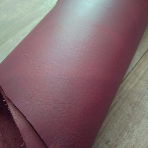 Кожа теленок 1,2-1,4 мм хромового дубл. Бургунди Италия фото 2